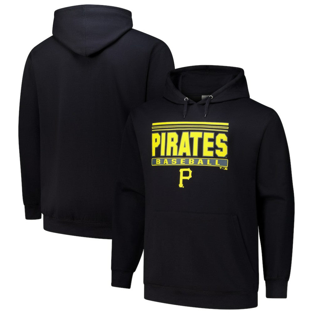 Pittsburgh Pirates   Stack Fleece Pullover Hoodie - Black
