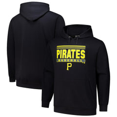 Pittsburgh Pirates   Stack Fleece Pullover Hoodie - Black