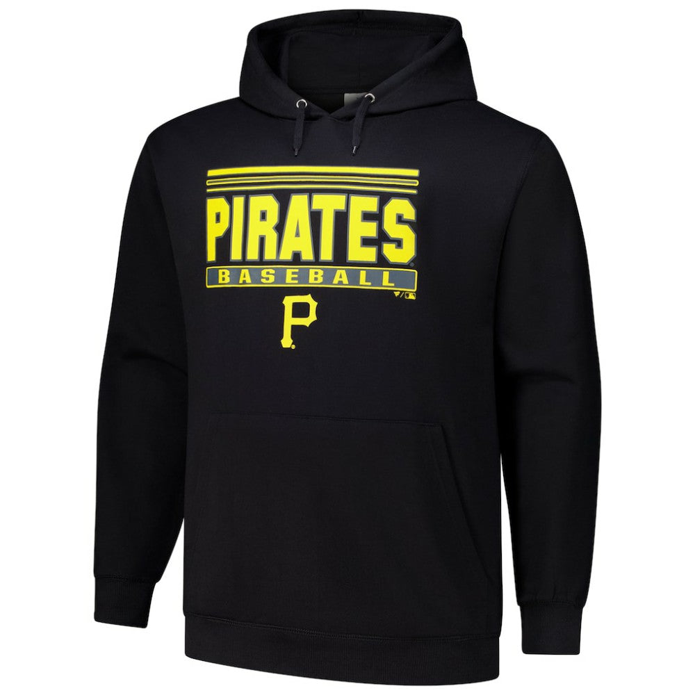 Pittsburgh Pirates   Stack Fleece Pullover Hoodie - Black
