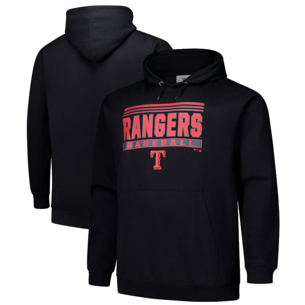 Texas Rangers   Stack Fleece Pullover Hoodie - Black