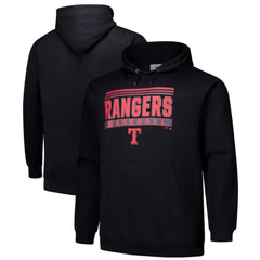 Texas Rangers   Stack Fleece Pullover Hoodie - Black