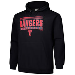 Texas Rangers   Stack Fleece Pullover Hoodie - Black