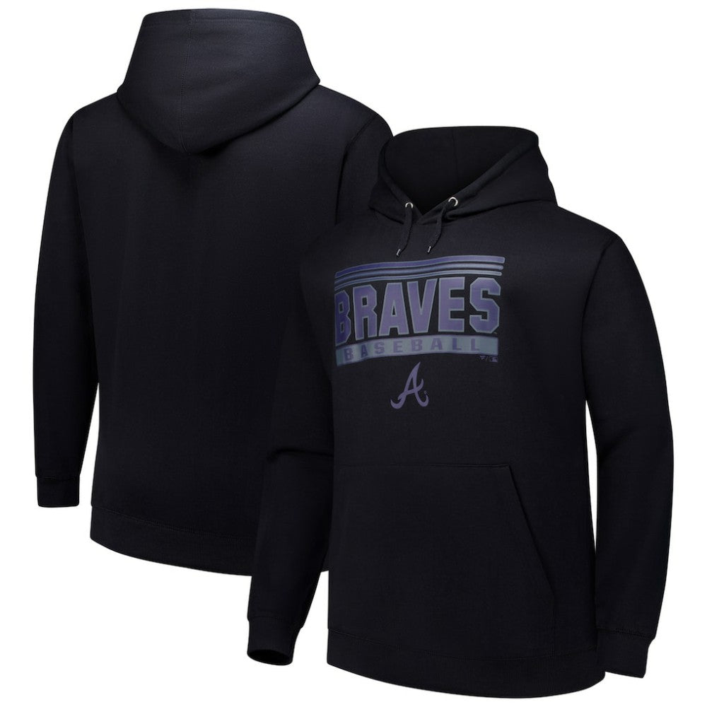 Atlanta Braves   Stack Fleece Pullover Hoodie - Black
