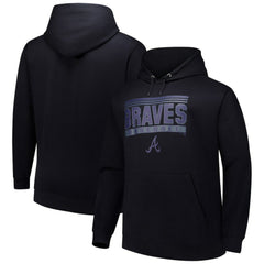 Atlanta Braves   Stack Fleece Pullover Hoodie - Black
