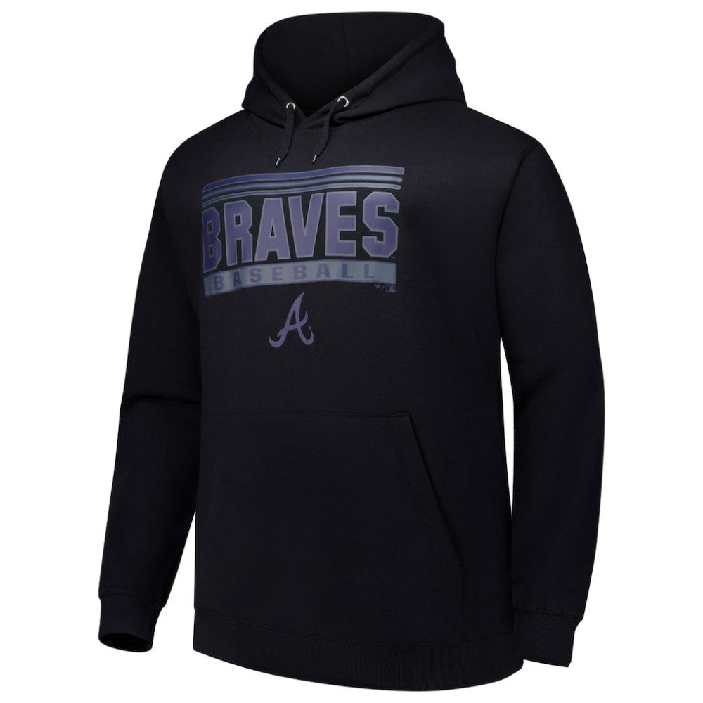 Atlanta Braves   Stack Fleece Pullover Hoodie - Black