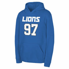 Aidan Hutchinson Detroit Lions Youth Mainliner Player Name & Number Pullover Hoodie - Blue online