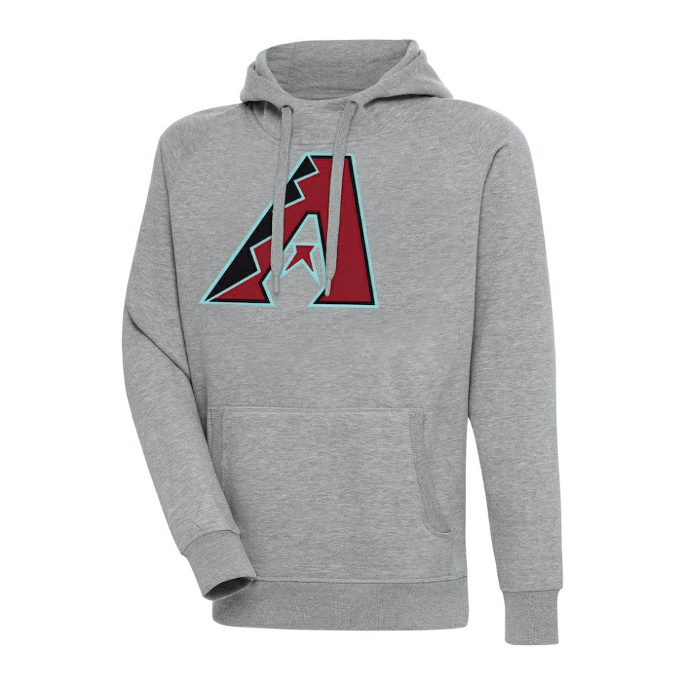 Arizona Diamondbacks Antigua Victory Pullover Hoodie - Heather Gray