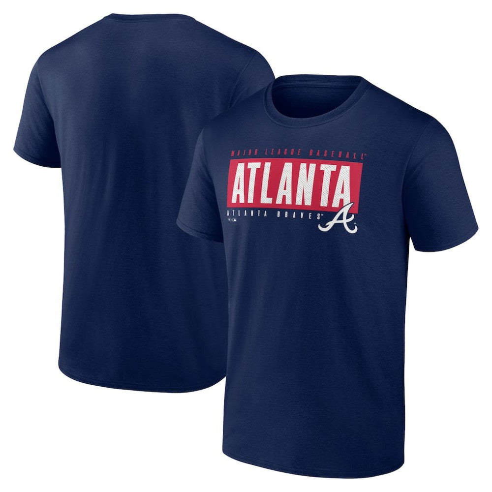 Atlanta Braves Blocked Out T-Shirt - Navy