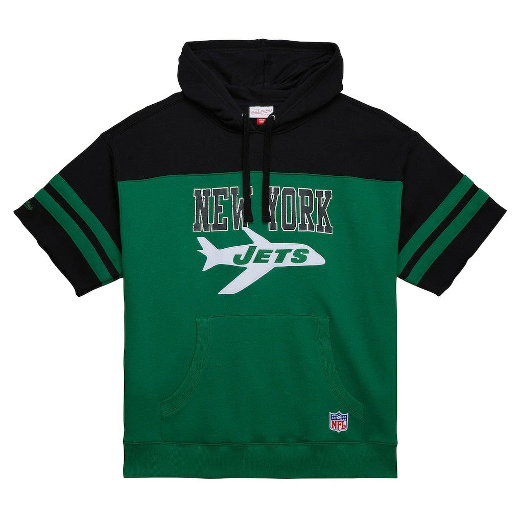 New York Jets Off Field Vintage Logo Short Sleeve Pullover Hoodie - Kelly Green cheap