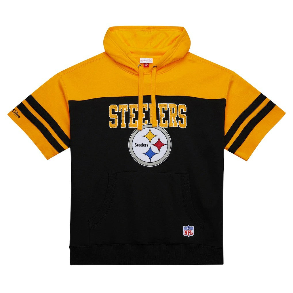 Pittsburgh Steelers Off Field Vintage Logo Short Sleeve Pullover Hoodie - Black discount