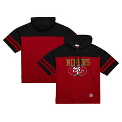 San Francisco 49ers Off Field Vintage Logo Short Sleeve Pullover Hoodie - Scarlet sale