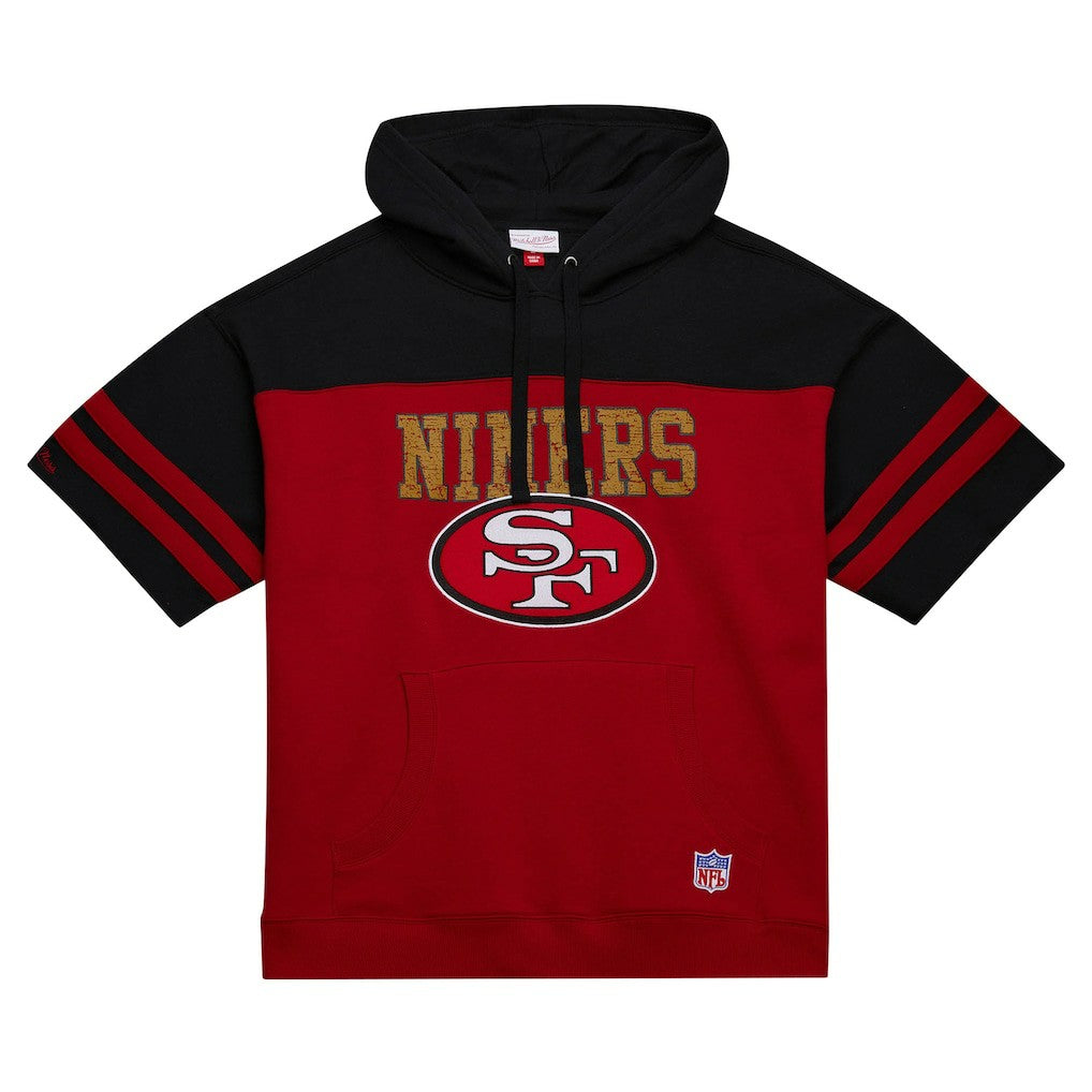 San Francisco 49ers Off Field Vintage Logo Short Sleeve Pullover Hoodie - Scarlet sale