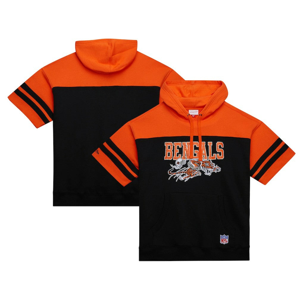 Cincinnati Bengals Off Field Vintage Logo Short Sleeve Pullover Hoodie - Black cheap
