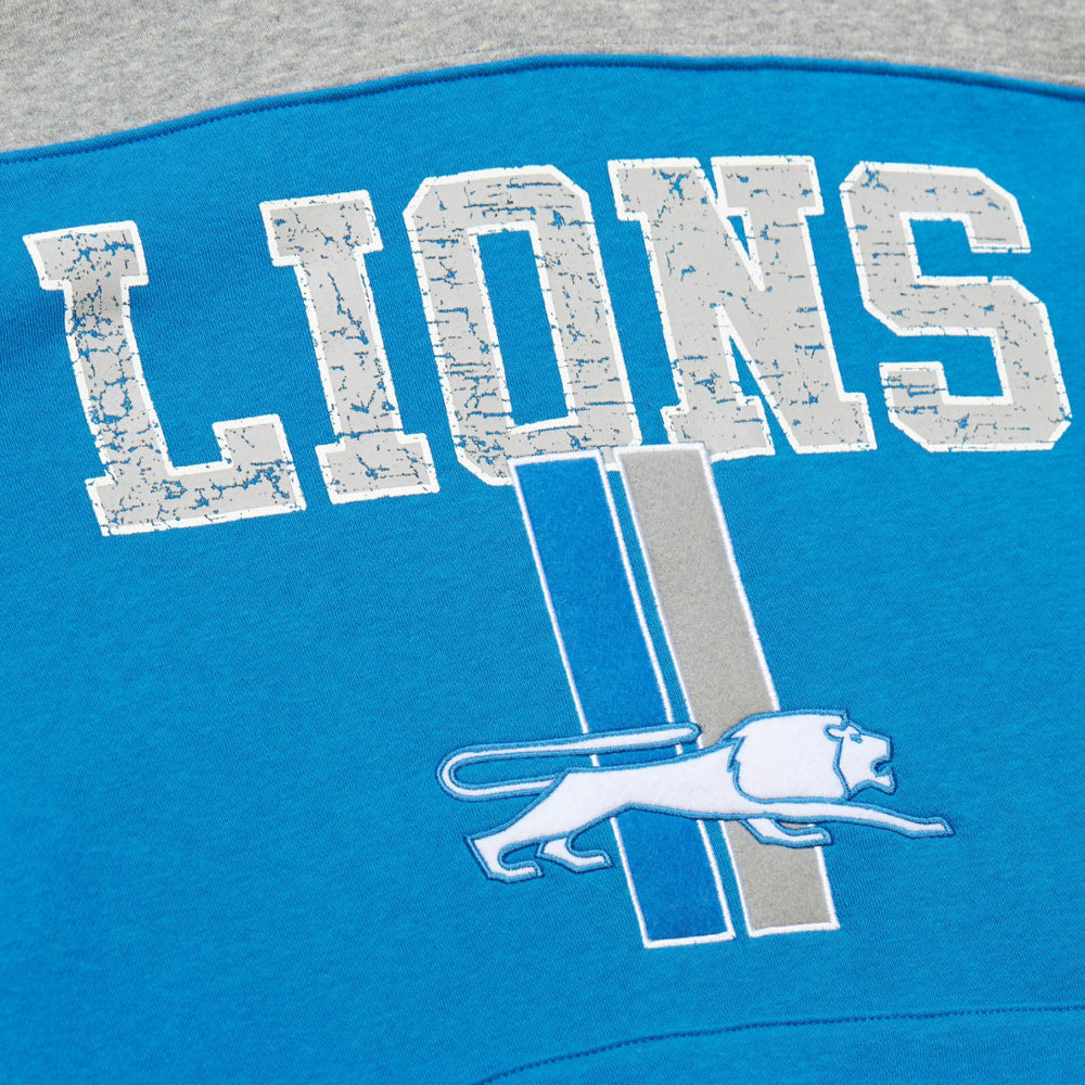 Detroit Lions Off Field Vintage Logo Short Sleeve Pullover Hoodie - Blue discount