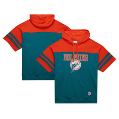 Miami Dolphins Off Field Vintage Logo Short Sleeve Pullover Hoodie - Aqua cheap