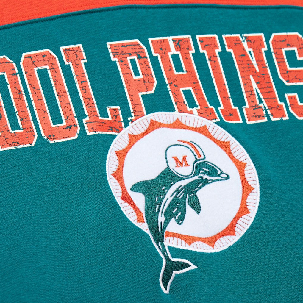 Miami Dolphins Off Field Vintage Logo Short Sleeve Pullover Hoodie - Aqua cheap