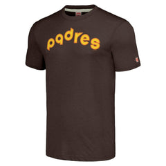 San Diego Padres Homage Cooperstown Collection Hand-Drawn Logo Tri-Blend T-Shirt - Brown