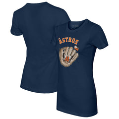 Houston Astros Tiny Turnip Women's Butterfly Glove T-Shirt - Navy