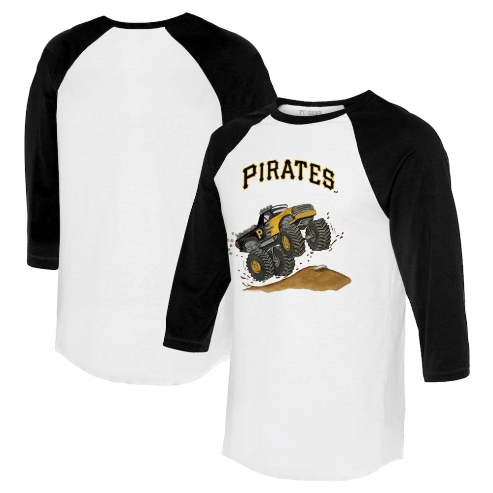 Pittsburgh Pirates Tiny Turnip Unisex Monster Truck 3/4-Sleeve Raglan T-Shirt - White/Black