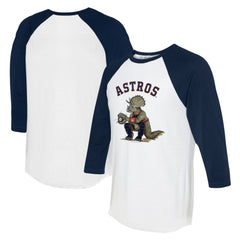 Houston Astros Tiny Turnip Unisex Triceratops 3/4-Sleeve Raglan T-Shirt - White/Navy