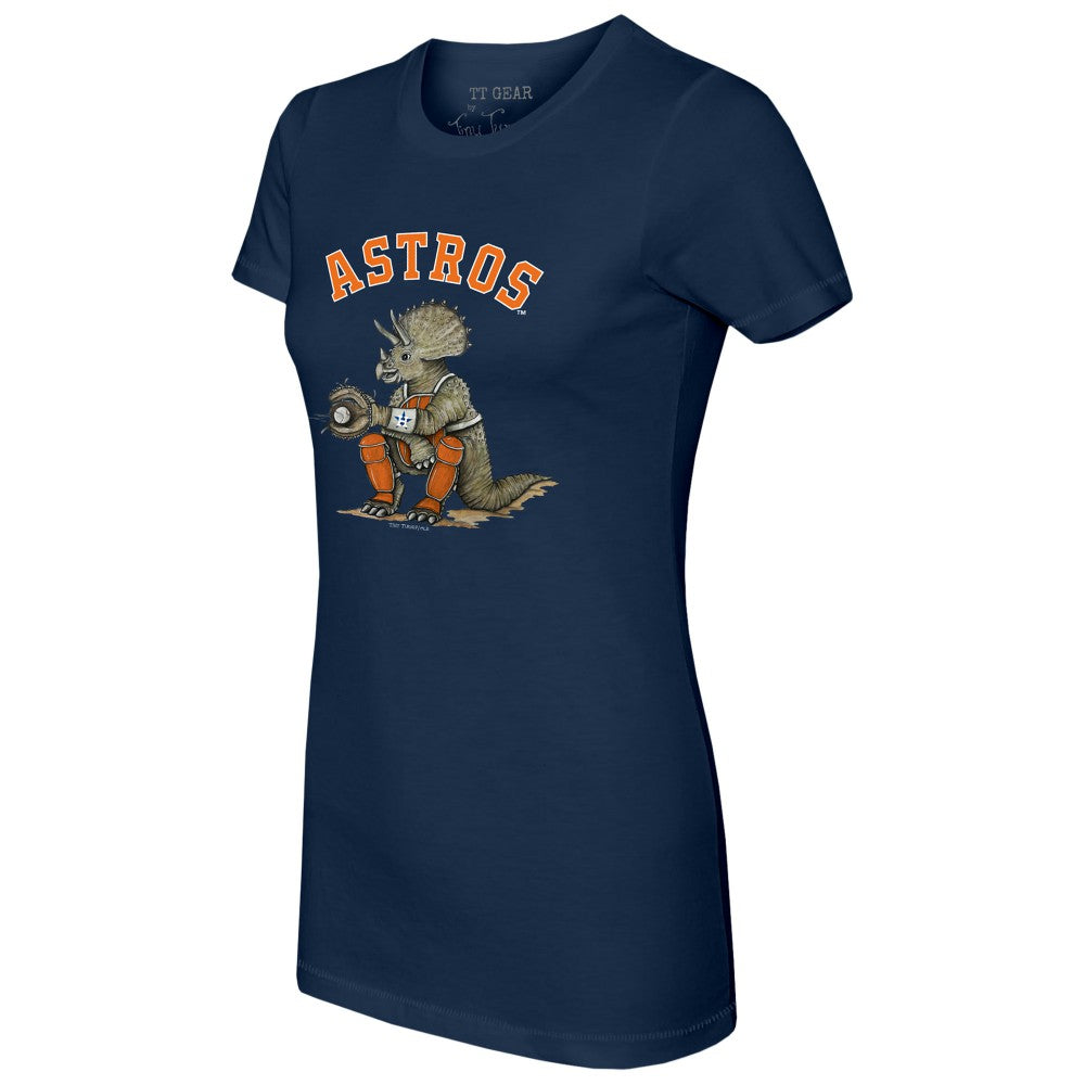 Houston Astros Tiny Turnip Women's Triceratops T-Shirt - Navy