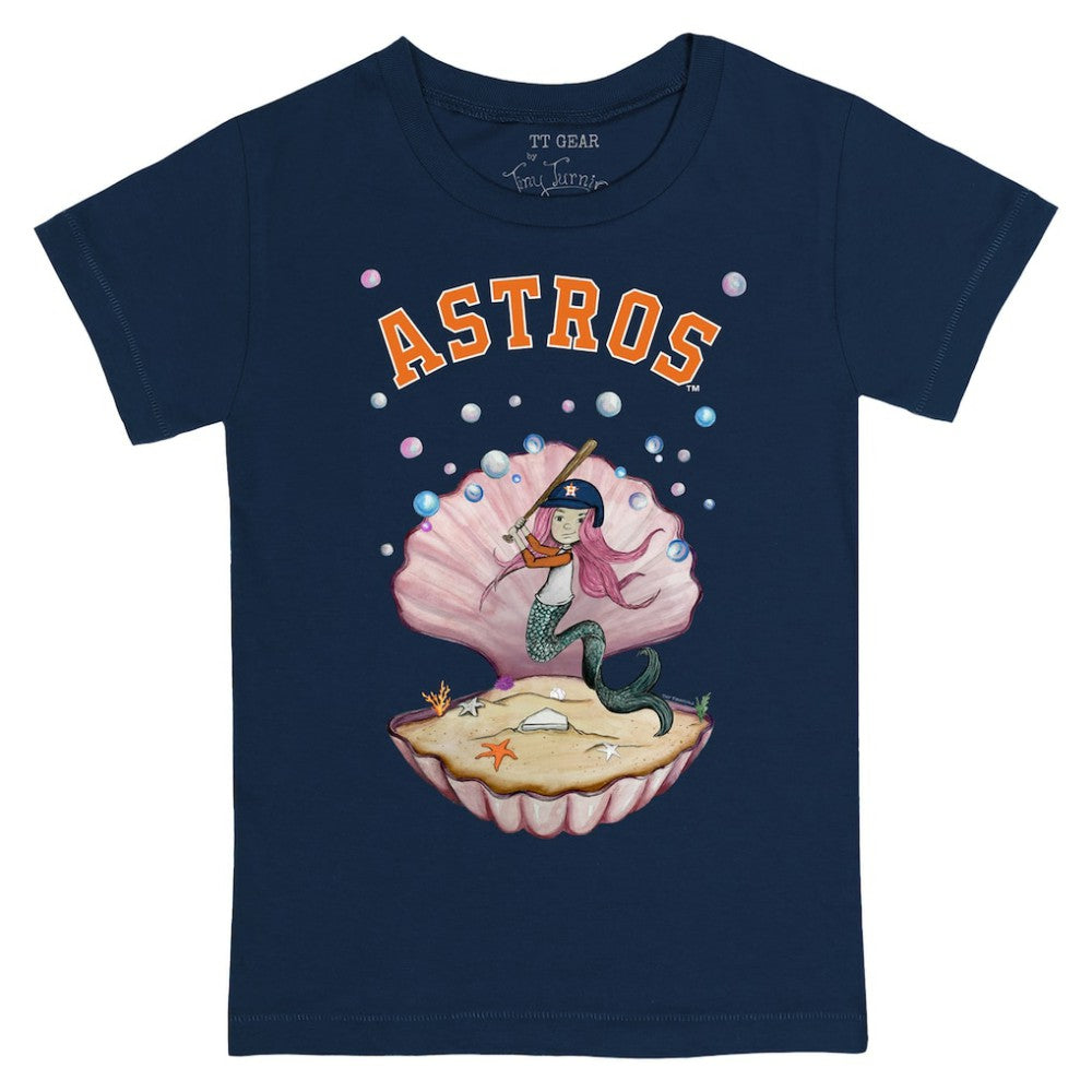 Houston Astros Tiny Turnip Youth Mermaid T-Shirt - Navy