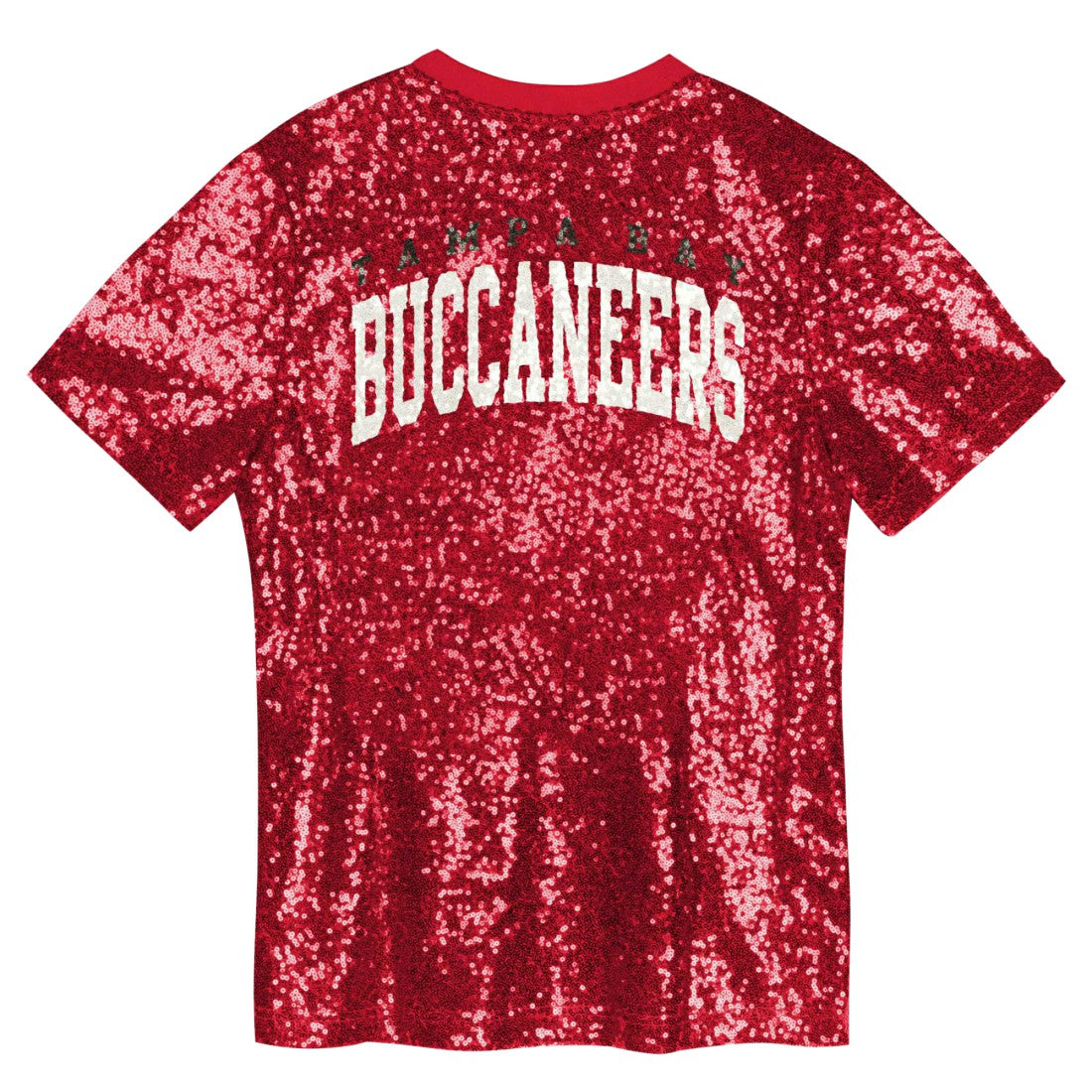 Tampa Bay Buccaneers Girls Youth Wordmark Sequin V-Neck Top - Red on sale