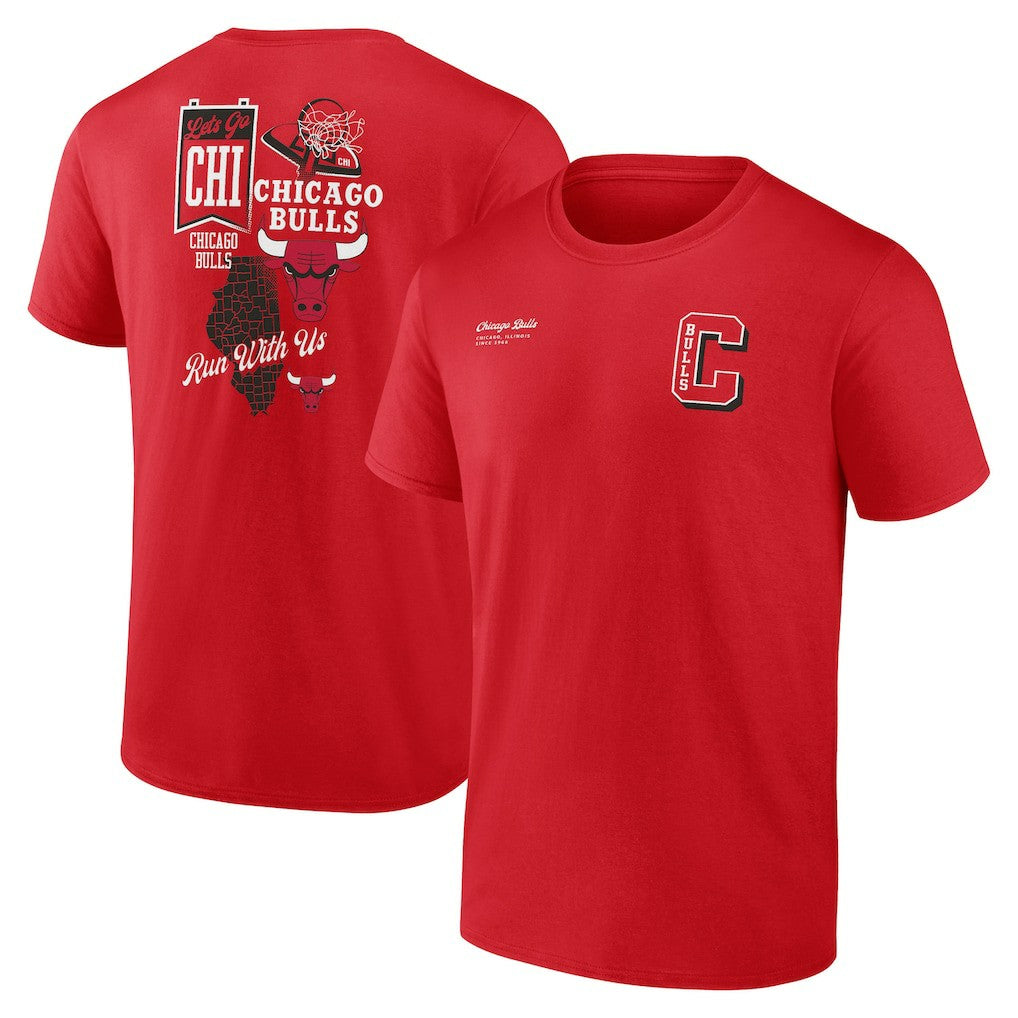 Chicago Bulls Split Zone T-Shirt sale - Red outlet
