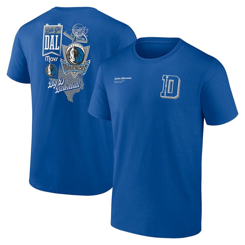 Dallas Mavericks Split Zone T-Shirt sale - Blue on sale