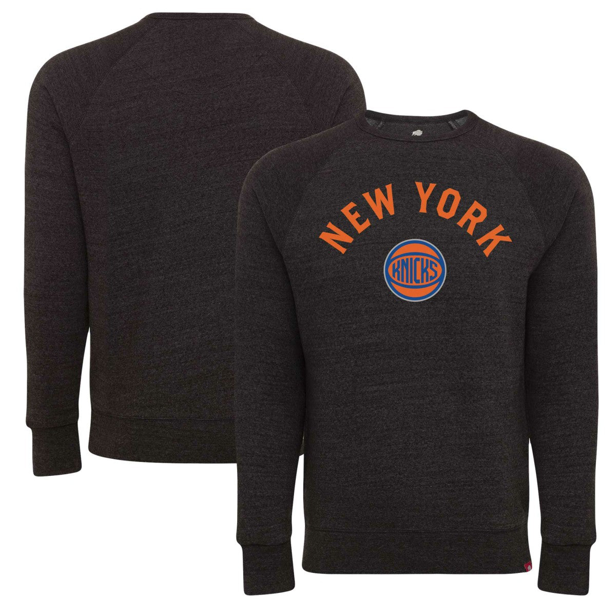 New York Knicks Sportiqe Unisex Harmon Super Soft Tri-Blend Raglan Pullover Sweatshirt - Black cheap
