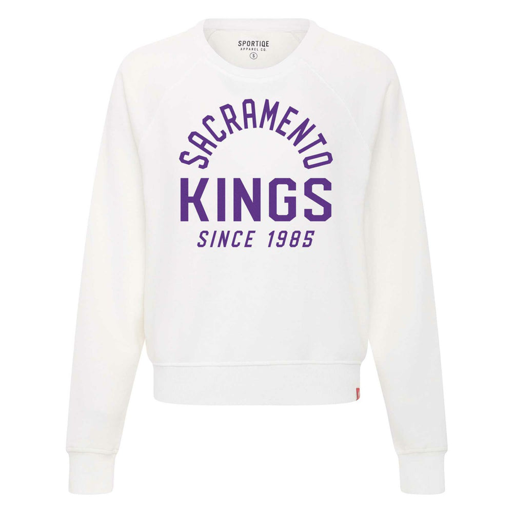 Sacramento Kings Sportiqe Women's Ashlyn Super Soft Raglan Pullover Sweatshirt - White sale