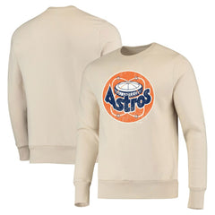 Houston Astros Majestic Threads Fleece Pullover Sweatshirt - Oatmeal