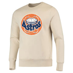 Houston Astros Majestic Threads Fleece Pullover Sweatshirt - Oatmeal