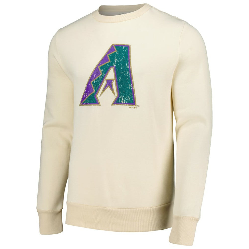 Arizona Diamondbacks Majestic Threads Fleece Pullover Sweatshirt - Oatmeal