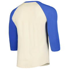 Atlanta Braves Majestic Threads Raglan 3/4-Sleeve T-Shirt - Cream/Royal