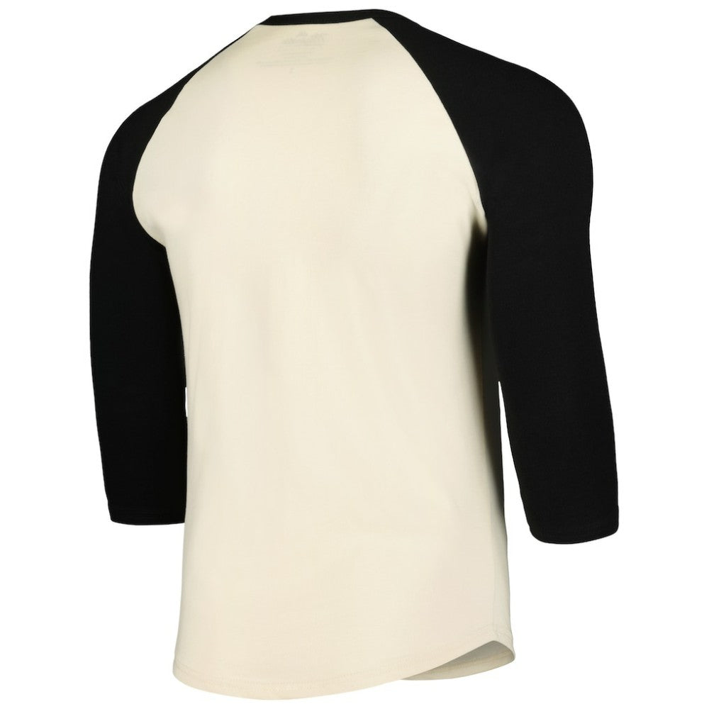 Tampa Bay Rays Majestic Threads Raglan 3/4-Sleeve T-Shirt - Cream/Black
