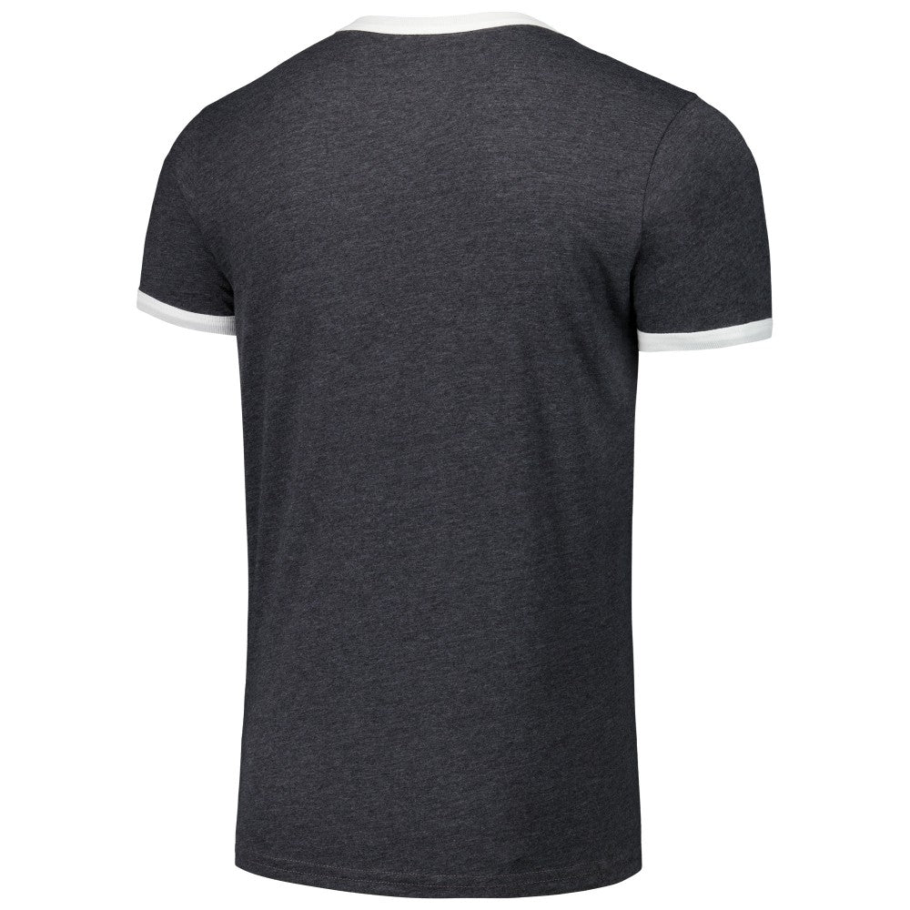 Florida Marlins Majestic Threads Ringer Tri-Blend T-Shirt - Black