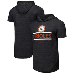 Baltimore Orioles Majestic Threads Tri-Blend Hoodie T-Shirt - Black