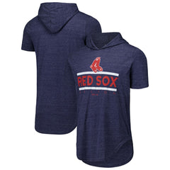 Boston Red Sox Majestic Threads Tri-Blend Hoodie T-Shirt - Navy