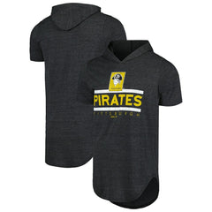 Pittsburgh Pirates Majestic Threads Tri-Blend Hoodie T-Shirt - Black