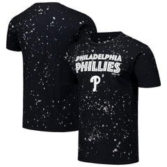 Philadelphia Phillies Majestic Threads Splatter T-Shirt - Black/White