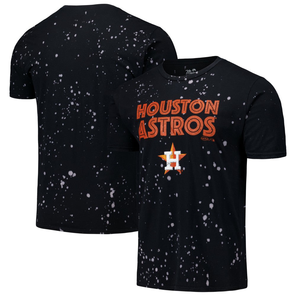 Houston Astros Majestic Threads Splatter T-Shirt - Black/White