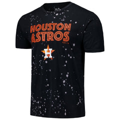 Houston Astros Majestic Threads Splatter T-Shirt - Black/White