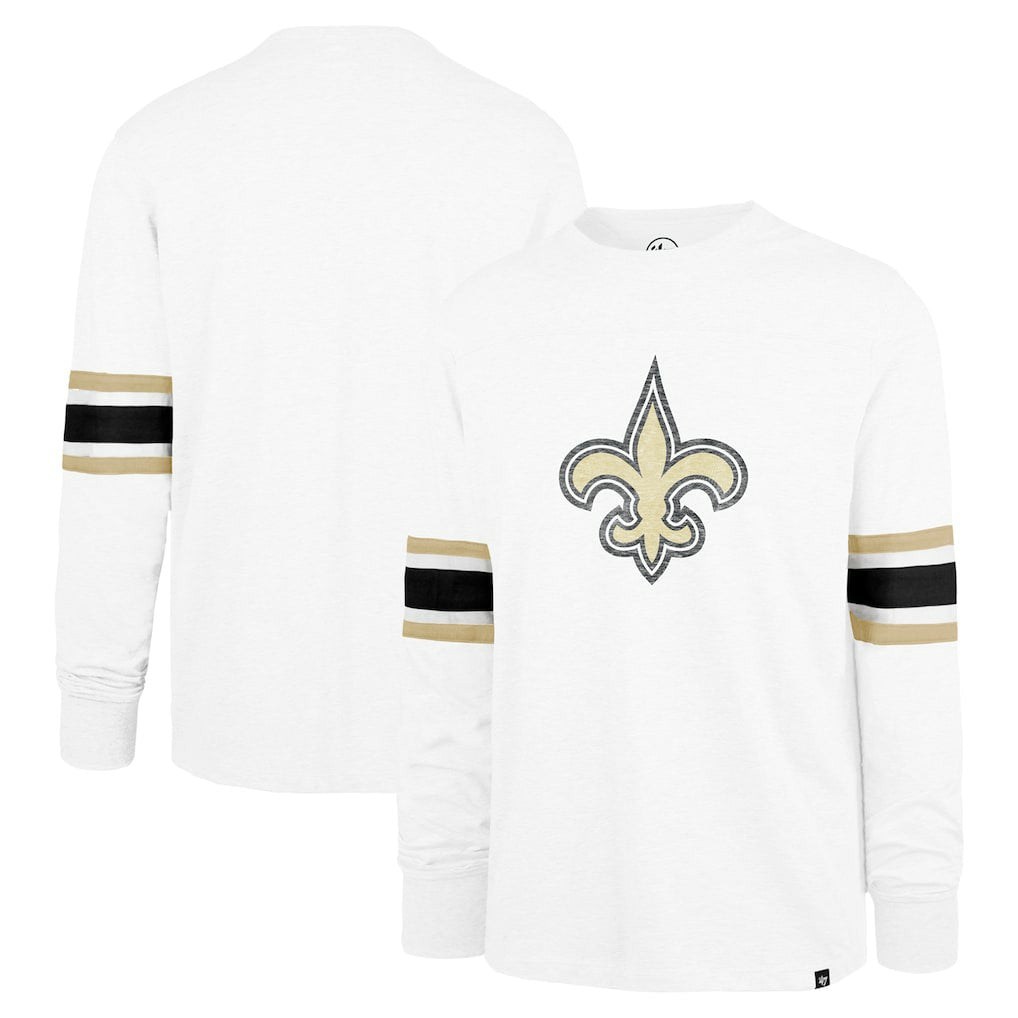 New Orleans Saints '47 Gridiron Premier Brex Long Sleeve T-Shirt - White for sale