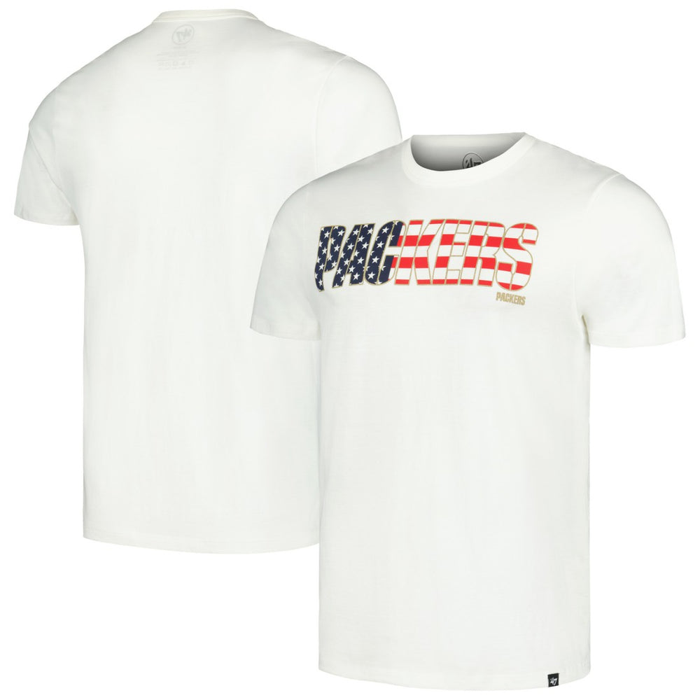 Green Bay Packers '47 Flag Script Franklin T-Shirt - White on sale