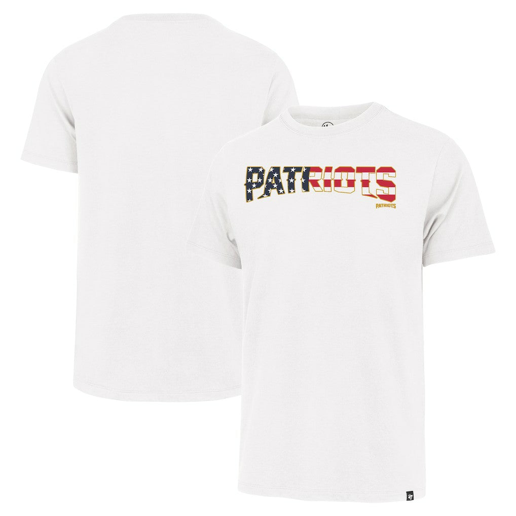 New England Patriots '47 Flag Script Franklin T-Shirt - White on sale