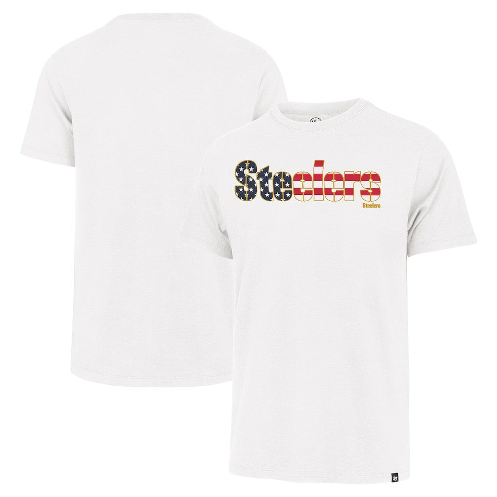 Pittsburgh Steelers '47 Flag Script Franklin T-Shirt - White sale