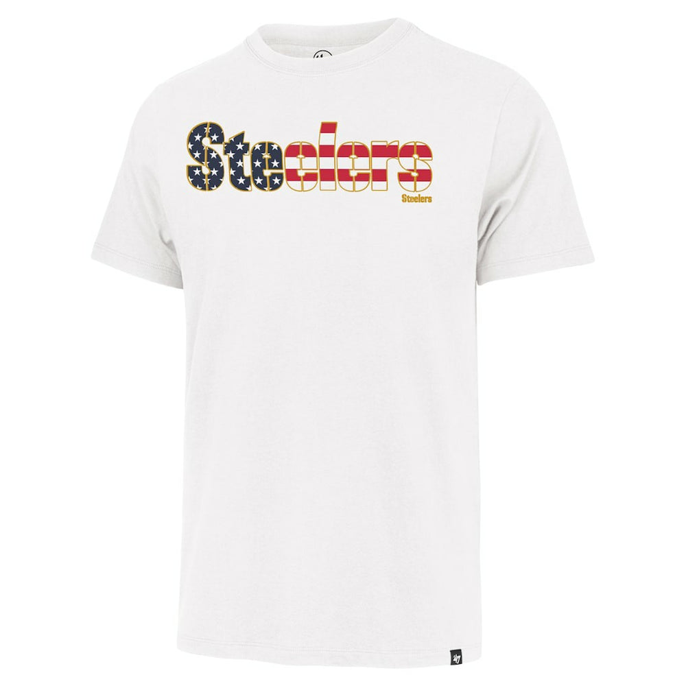 Pittsburgh Steelers '47 Flag Script Franklin T-Shirt - White sale