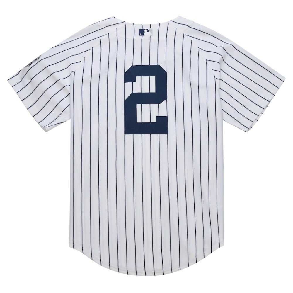 Derek Jeter New York Yankees 2014 Cooperstown Collection Authentic Throwback Jersey - White | Mitchell & Ness