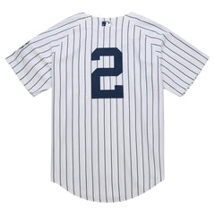 Derek Jeter New York Yankees 2014 Cooperstown Collection Authentic Throwback Jersey - White | Mitchell & Ness